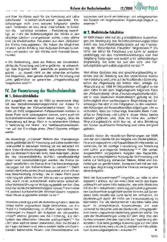 Vorschauseite 2: 5 Jahre KMK-Papier - einige Bemerkungen zum Stand und zu den Perspektiven der Reform der Hochschulmedizin