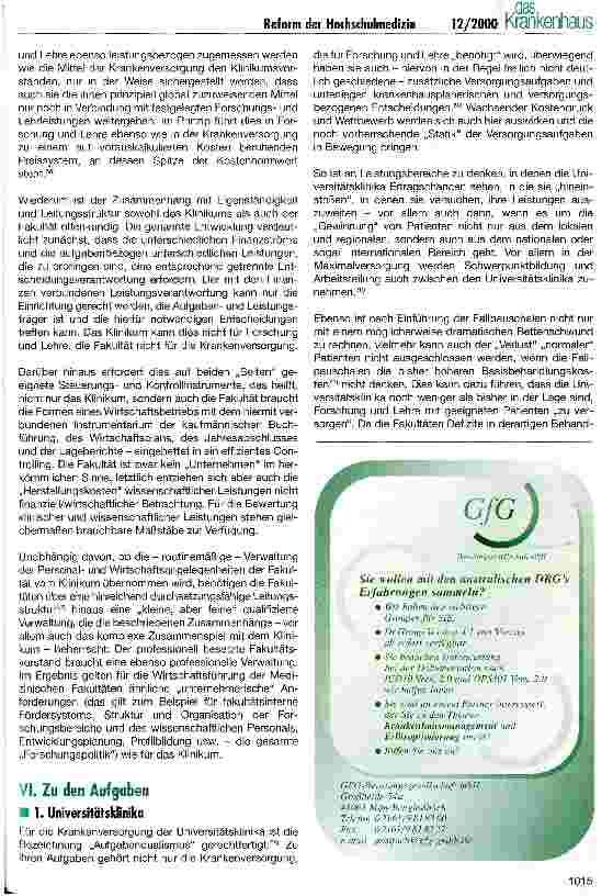 Vorschauseite 4: 5 Jahre KMK-Papier - einige Bemerkungen zum Stand und zu den Perspektiven der Reform der Hochschulmedizin