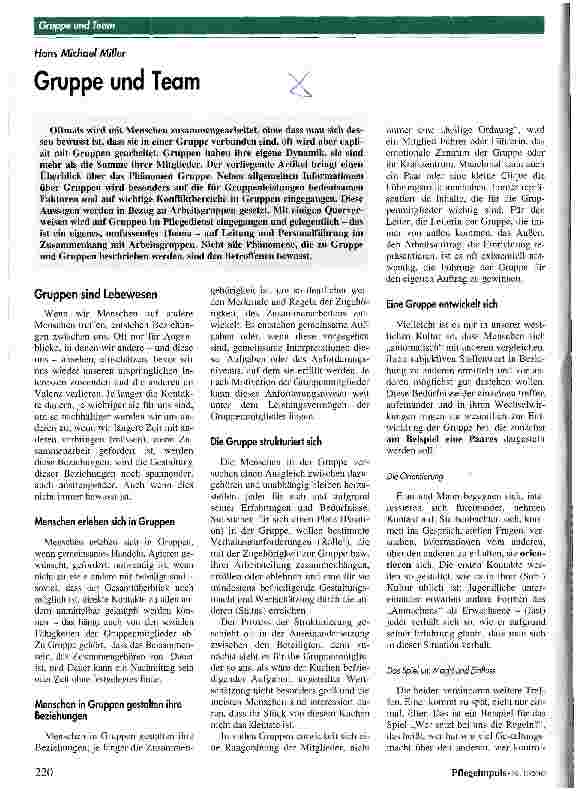 Vorschauseite 1: Gruppe und Team