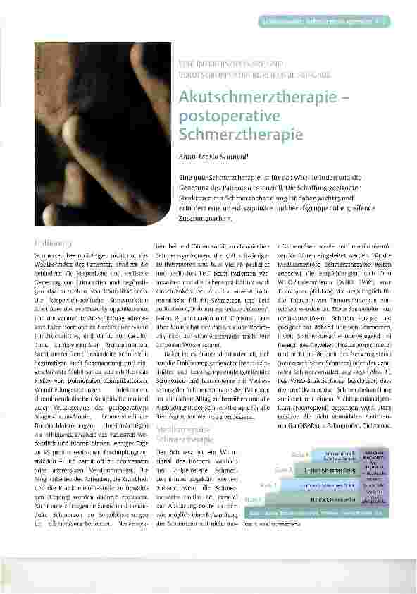 Vorschauseite 1: Akutschmerztherapie - postoperative Schmerztherapie