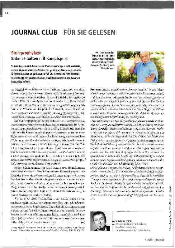 Vorschauseite 1: Sturzprophylaxe Balance halten mit Kampfsport
