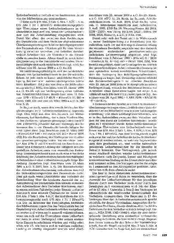 Vorschauseite 4: Mitbestimmung des Personalrats bei der Übernahme von Leiharbeitnehmern zur Arbeitsleistung in der Dienststelle