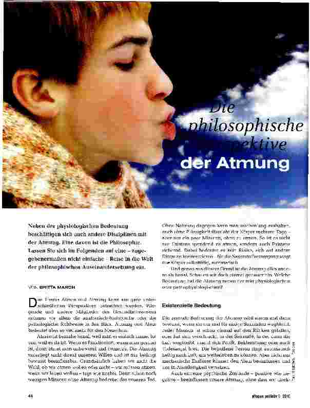 Vorschauseite 1: Die philosophische Perspektive der Atmung