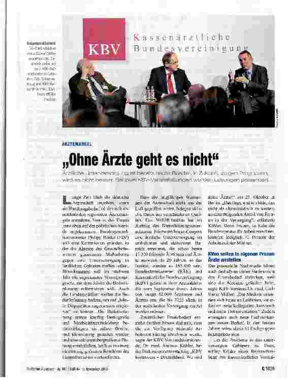Vorschauseite 1: „Ohne Arzte geht es nicht