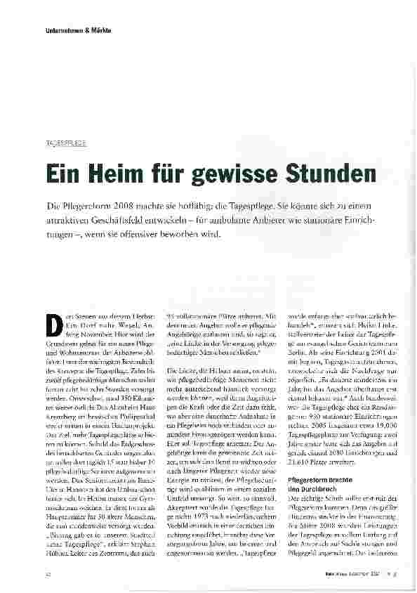 Vorschauseite 1: Ein Heim für gewisse Stunden
