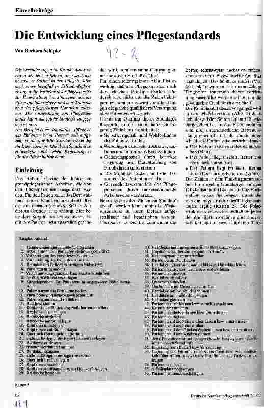 Vorschauseite 1: Die Entwicklung eines Pflegestandards