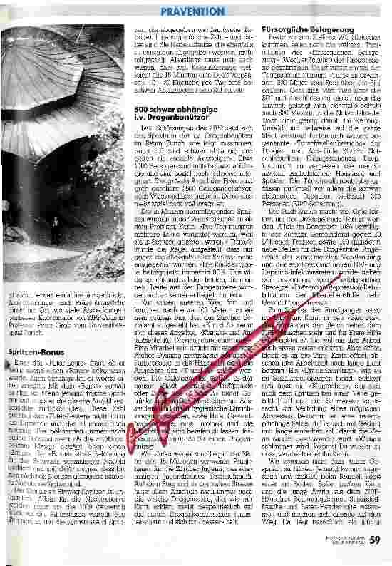 Vorschauseite 2: Für viele Drögeler bin ich Vertrauensperson Unterwegs mit Schwester Karin Dawes in der Züricher Drogenhölle