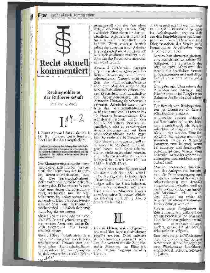 Vorschauseite 1: Rechtsprobleme der Rufbereitschaft