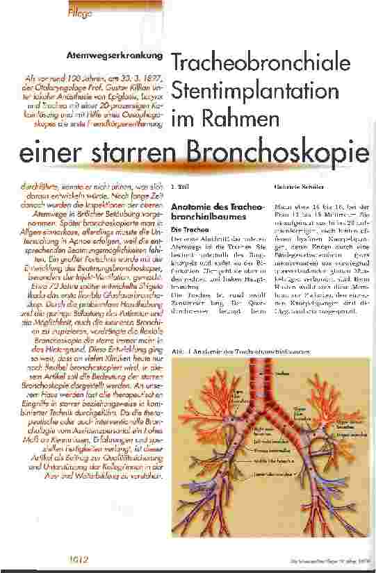 Vorschauseite 1: Atemwegserkrankung Tracheobronchiale Stentimplantation im Rahmen einer starren Bronchoskopie - 1. Teil