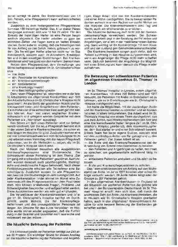 Vorschauseite 3: Das Hospice - eine ergänzende Einrichtung zur Pflege von schwerkranken Patienten
