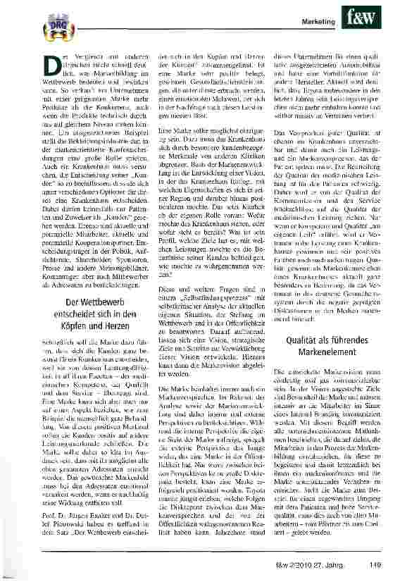 Vorschauseite 2: Markenbildung stärkt die Krankenhäuser