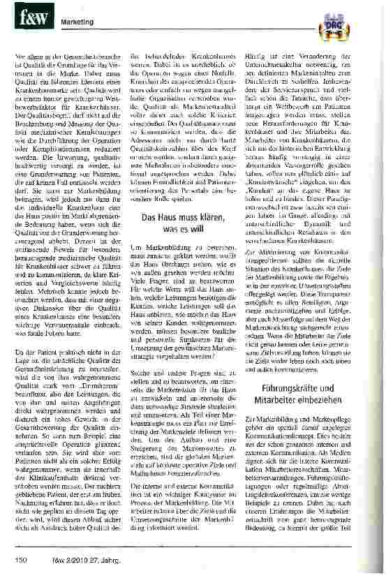 Vorschauseite 3: Markenbildung stärkt die Krankenhäuser