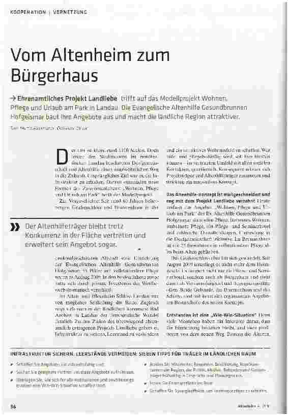 Vorschauseite 1: Vom Altenheim zum Bürgerhaus