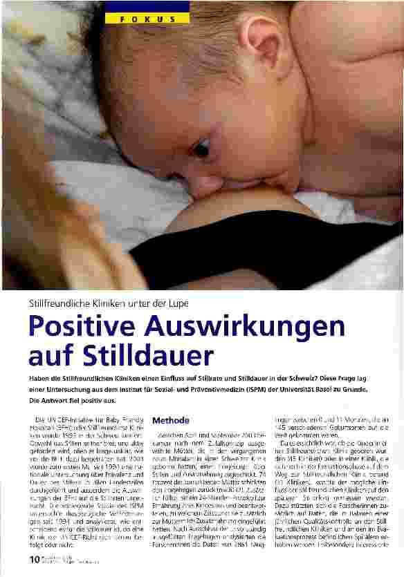 Vorschauseite 1: Positive Auswirkungen auf Stilldauer