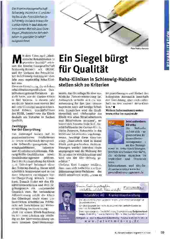 Vorschauseite 1: Ein Siegel bürgt für Qualität