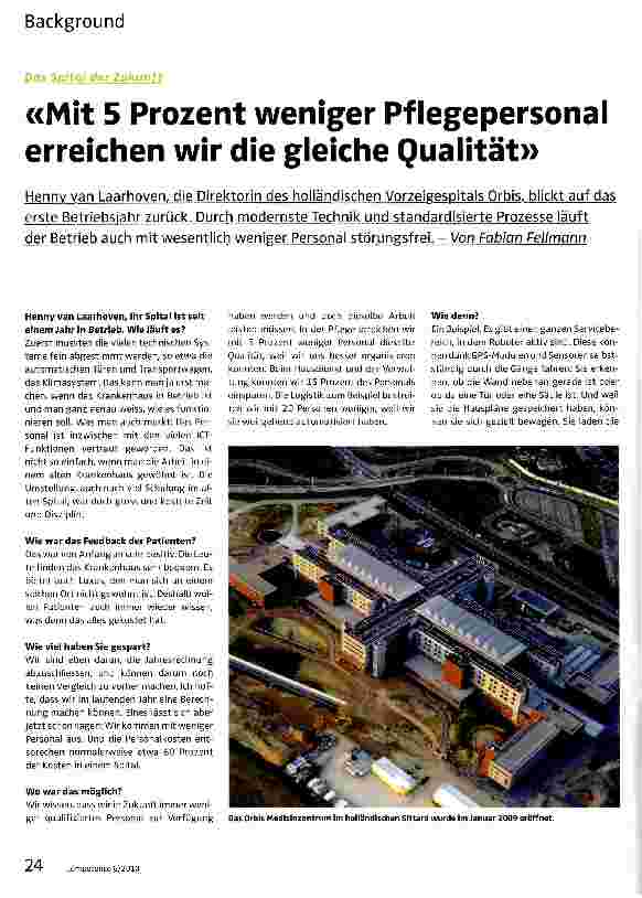 Vorschauseite 1: «Mit 5 Prozent weniger Pflegepersonal erreichen wir die gleiche Qualität»