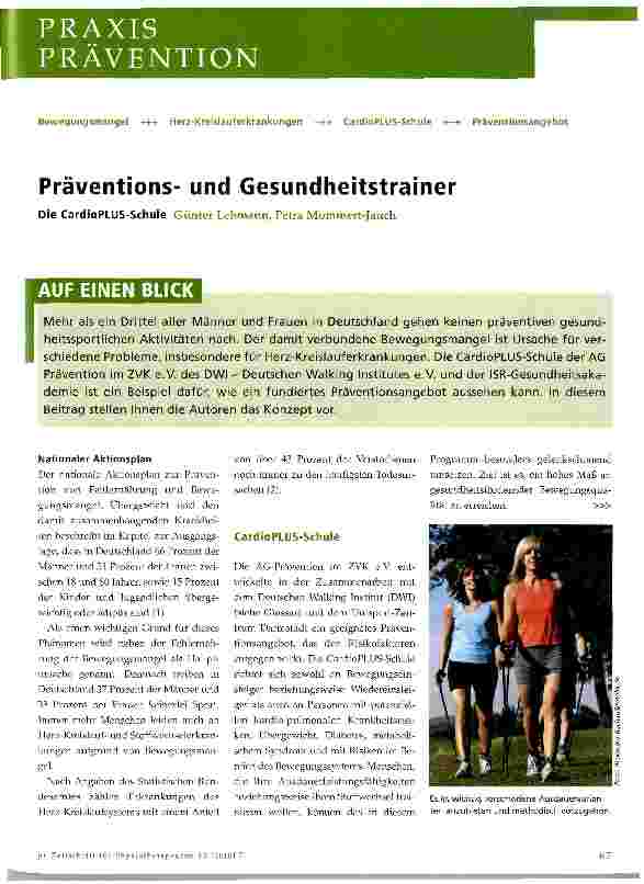Vorschauseite 1: Präventionsund Gesundheitstrainer