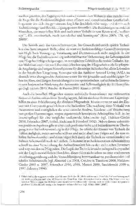 Vorschauseite 2: Pflege und Technik — eine kritische Analyse
