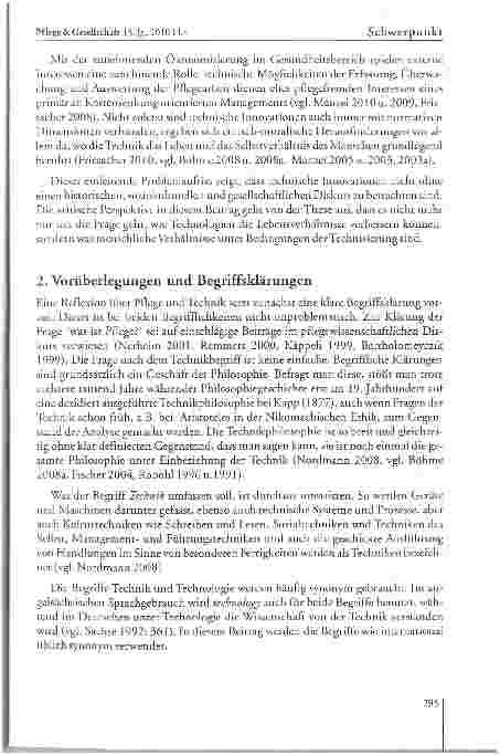 Vorschauseite 3: Pflege und Technik — eine kritische Analyse