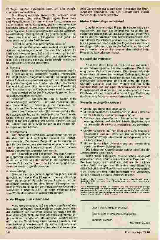 Vorschauseite 2: Der Krankenpflegeprozeß - mit Vorsicht zu behandeln!