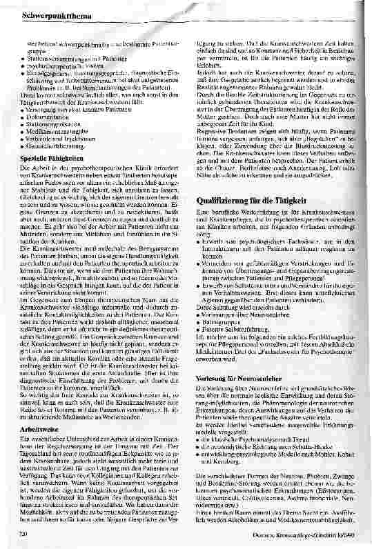 Vorschauseite 2: Krankenschwestern in der psychotherapeutischen Klinik - Der Versuch einer Standortbestimmung