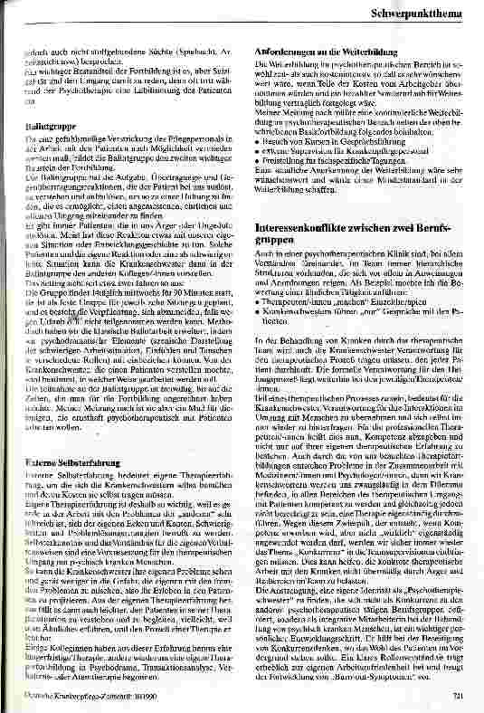 Vorschauseite 3: Krankenschwestern in der psychotherapeutischen Klinik - Der Versuch einer Standortbestimmung