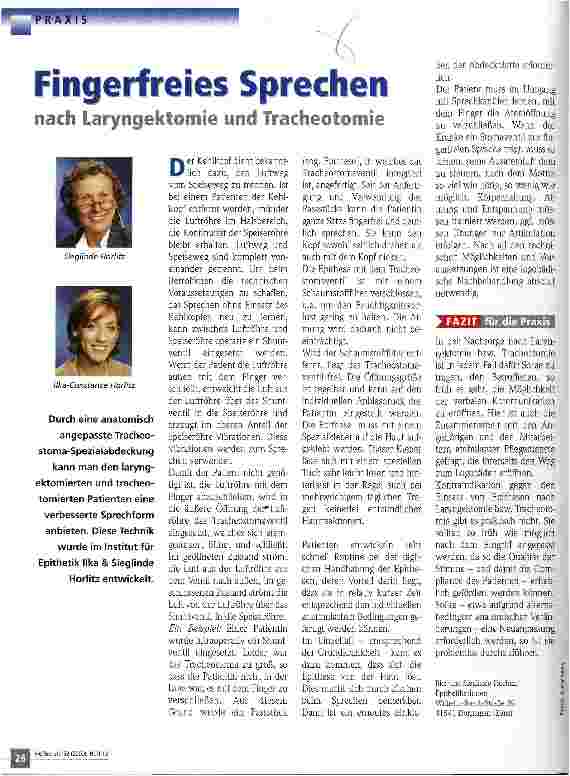 Vorschauseite 1: Fingerfreies Sprechen nach Laryngektomie und Tracheotomie