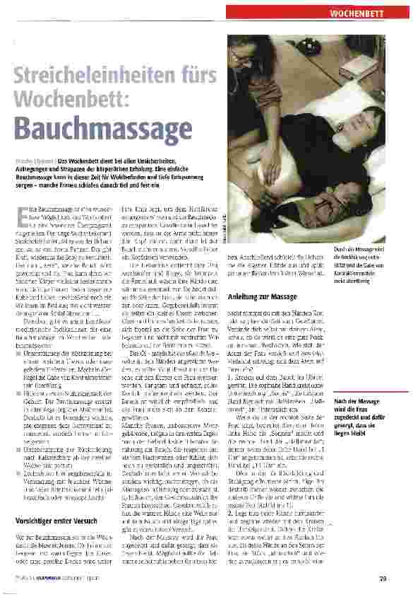 Vorschauseite 1: Streicheleinheiten fürs Wochenbett: Bauchmassage
