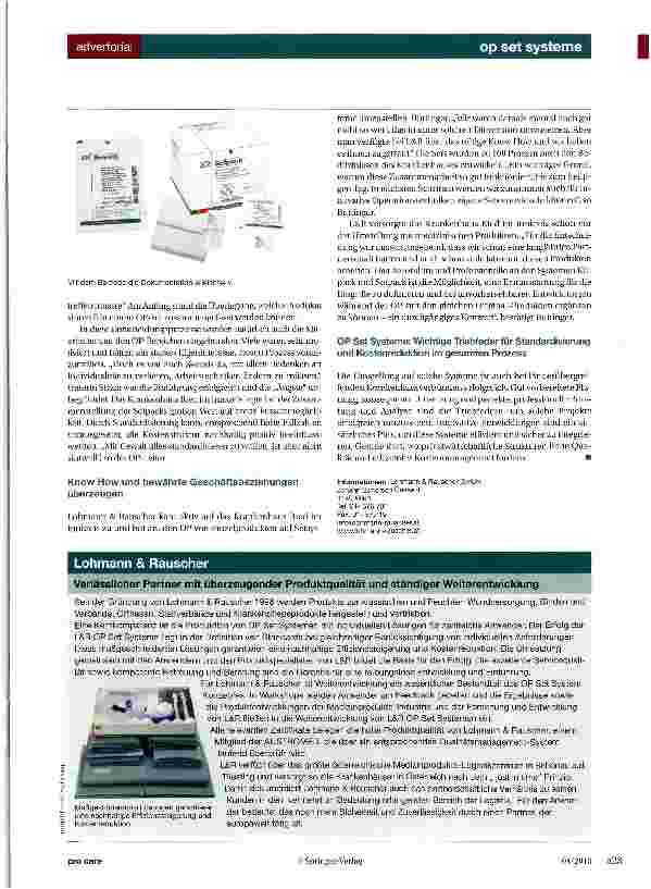 Vorschauseite 2: EDV Dokumentation durch Barcodes bei OP Sets