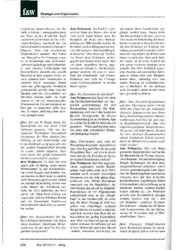 Vorschauseite 2: Diakonie-Kliniken kaufen private Dr. Koch-Klinik