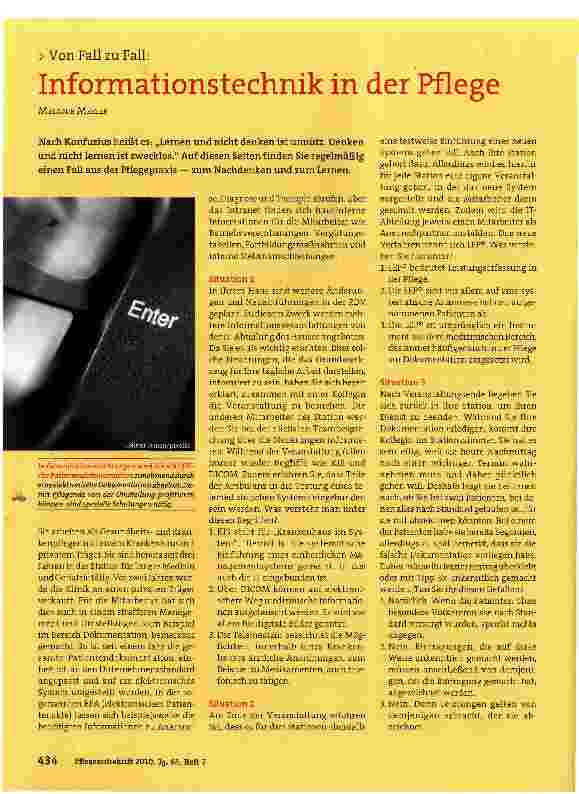 Vorschauseite 1: Informationstechnik in der Pflege
