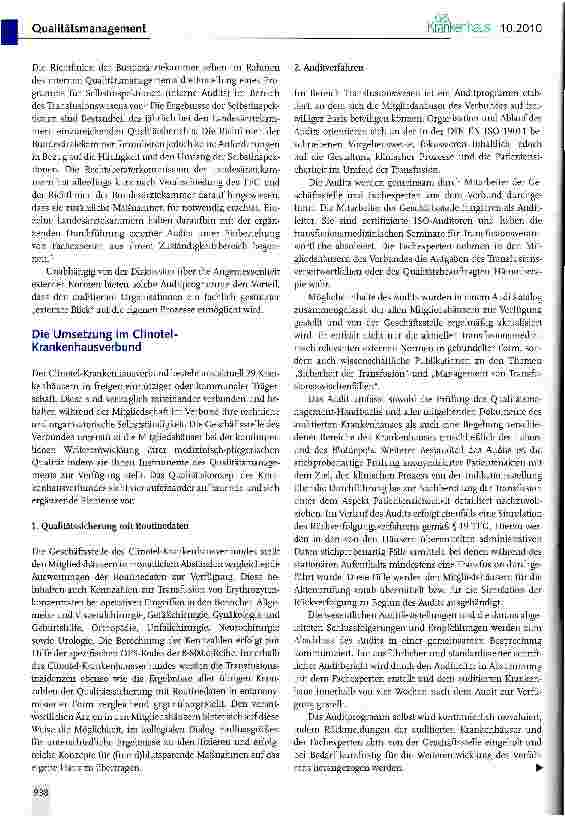 Vorschauseite 2: Qualitätsmanagement in der Transfusionsmedizin