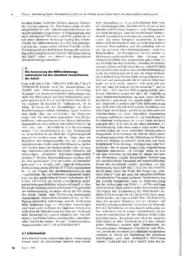 Vorschauseite 4: Die Beteiligung des Personal-(Betriebs-)rats bei der Anordnung von Sonderformen der Arbeit und Bereitschaftszeiten