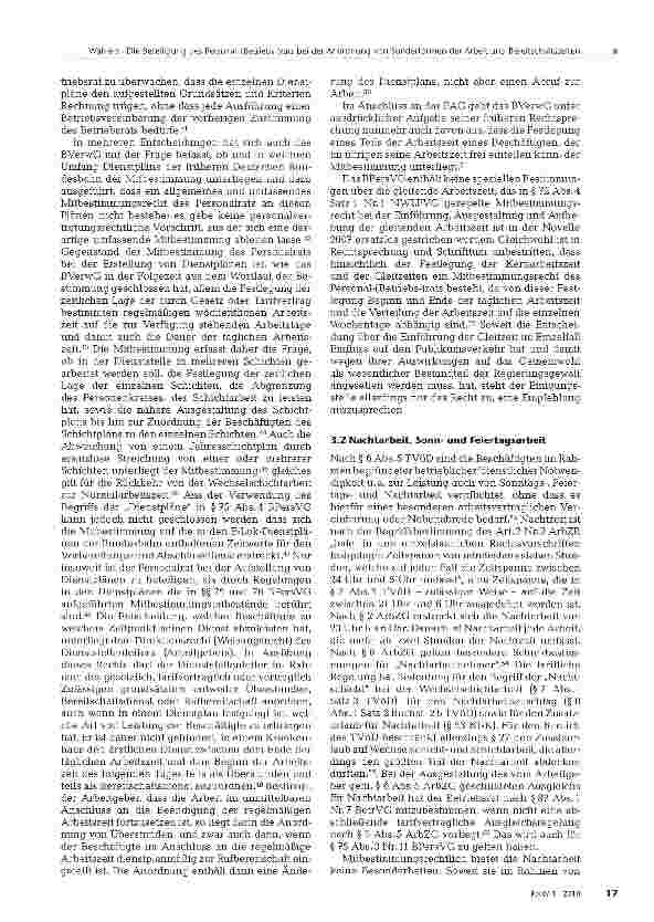 Vorschauseite 5: Die Beteiligung des Personal-(Betriebs-)rats bei der Anordnung von Sonderformen der Arbeit und Bereitschaftszeiten