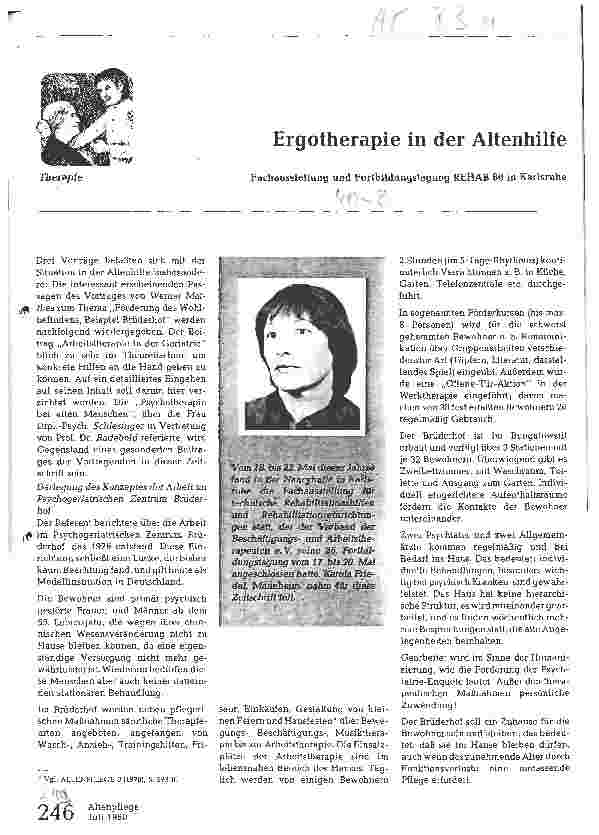 Vorschauseite 1: Ergotherapie in der Altenhilfe