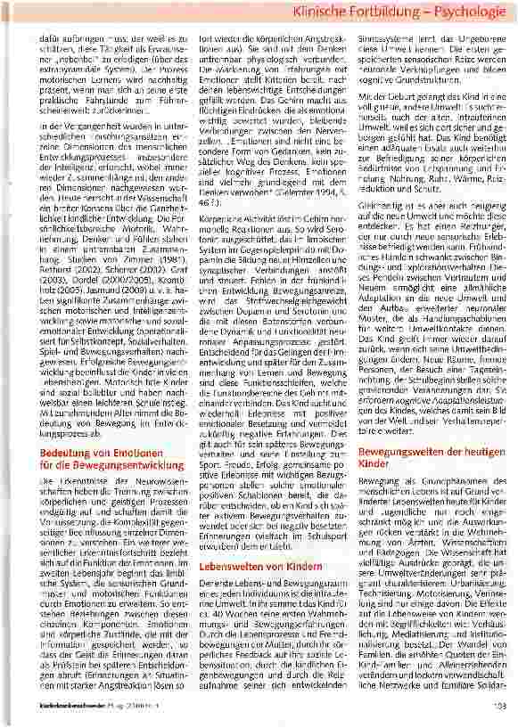 Vorschauseite 2: Bedeutung von Bewegung für die kindliche Entwicklung