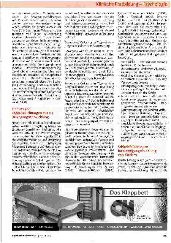 Vorschauseite 4: Bedeutung von Bewegung für die kindliche Entwicklung