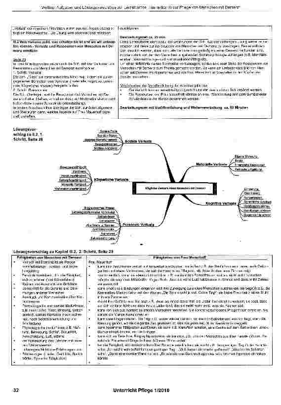 Vorschauseite 6: Aufgaben und Lösungsvorschläge zur Lernsituation „Interaktion in der Pflege von Menschen mit Demenz