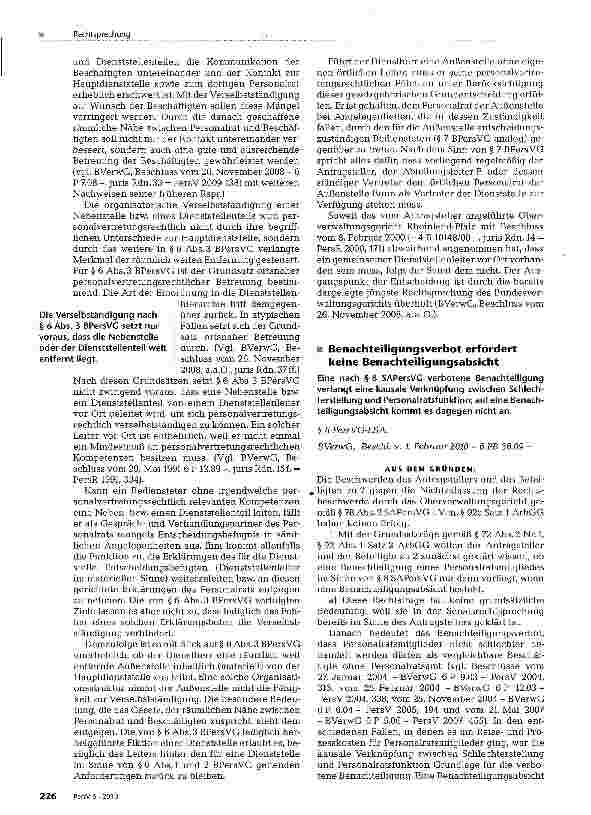 Vorschauseite 4: Kein Leiter einer weitentfernten, verselbstständigten Dienststelle erforderlich