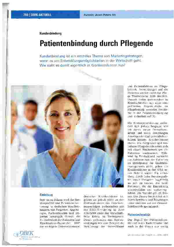 Vorschauseite 1: Patientenbindung durch Pflegende