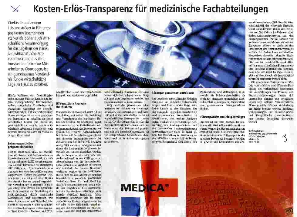 Vorschauseite 1: Kosten-Erlös-Transparenz für medizinische Fachabteilungen