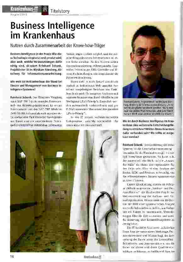 Vorschauseite 1: Business Intelligente im Krankenhaus