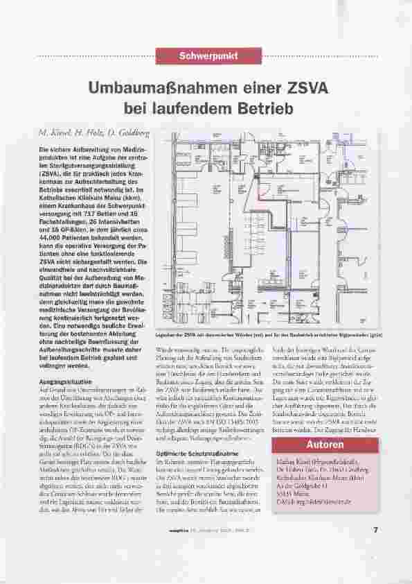 Vorschauseite 1: Umbaumaßnahmen einer ZSVA bei laufendem Betrieb