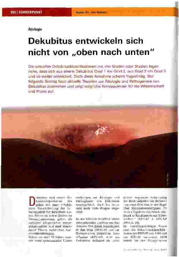 Vorschauseite 1: Dekubitus entwickeln sich nicht von „oben nach unten