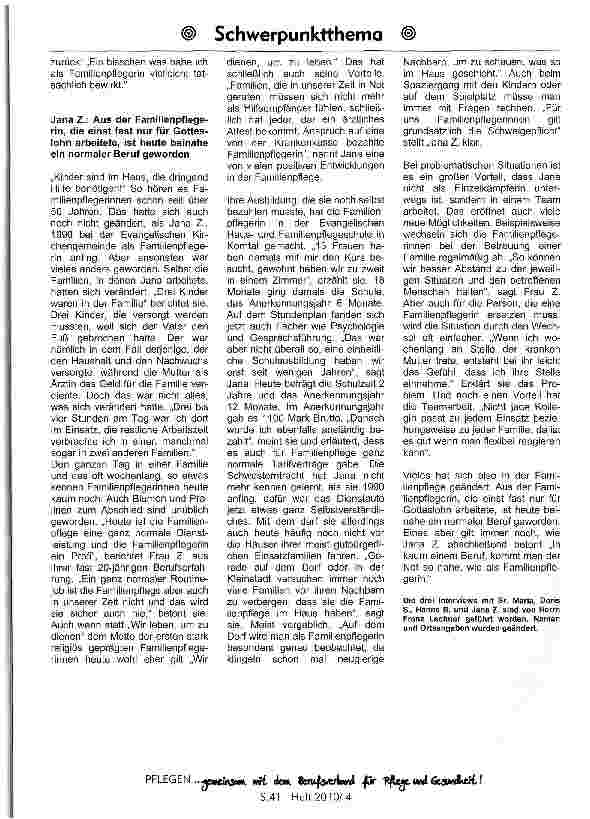 Vorschauseite 4: Familienpflege im WandelOder: In kaum einem Beruf, kommt man der Not so nahe, wie als Familienpflegerin