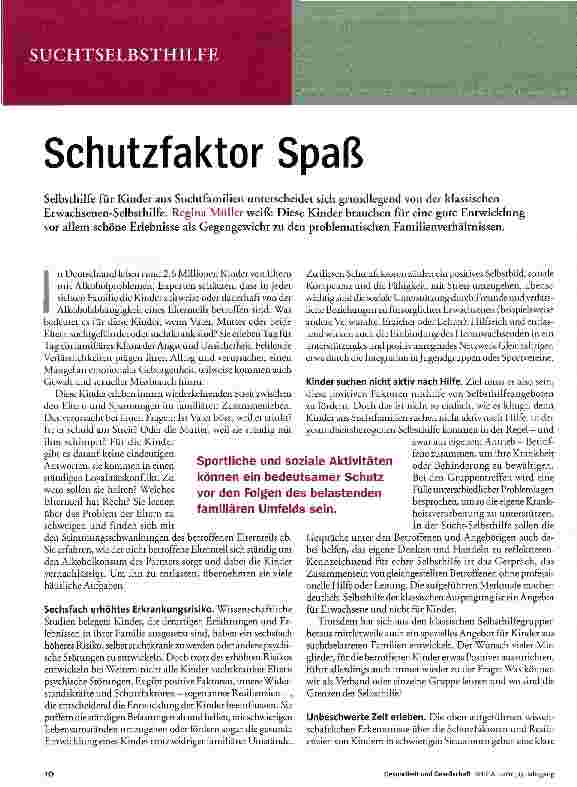 Vorschauseite 1: Schutzfaktor Spaß