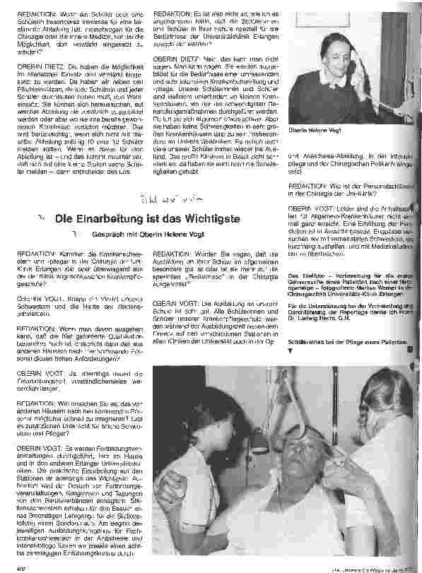 Vorschauseite 1: Die Chirurgische Universitäts-Klinik Erlangen Die Einarbeitung ist das Wichtigste