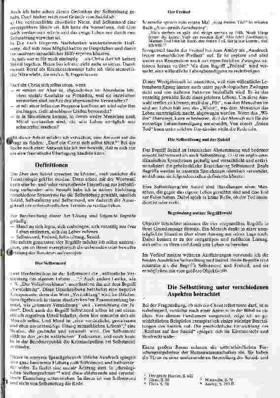 Vorschauseite 2: Darf ein Christ sich selbst töten?