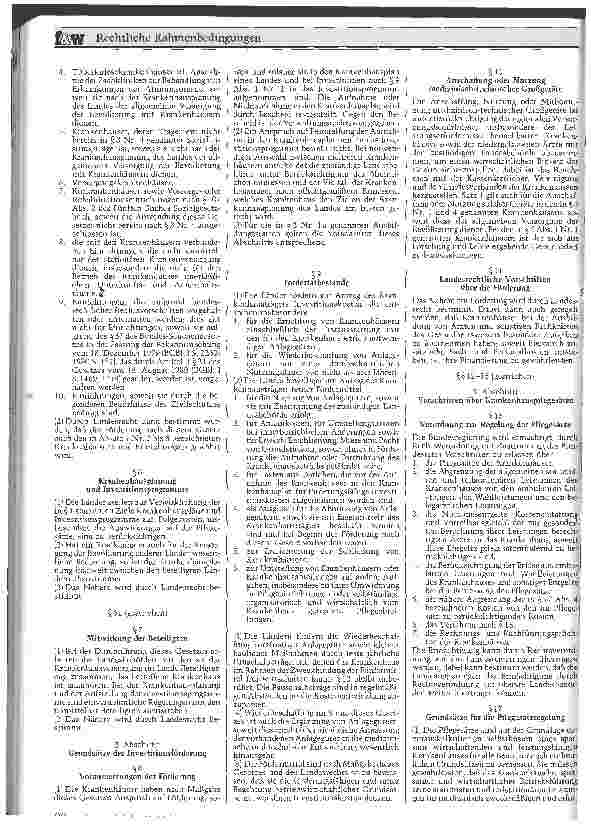 Vorschauseite 2: Rechtliche Rahmenbedingungen - Krankenhausfinanzierungsgesetz, Bundespflegesatzverordnung, Gebührenverordnung für Ärzte, Sozialgesetzbuch