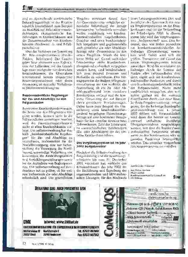 Vorschauseite 5: Verpflichtendes Qualitätsmanagement, integrierte Versorgung und DRG-orientierte Vergütung Das zustimmungsfreie GKV-Gesundheitsreformgesetz 2000